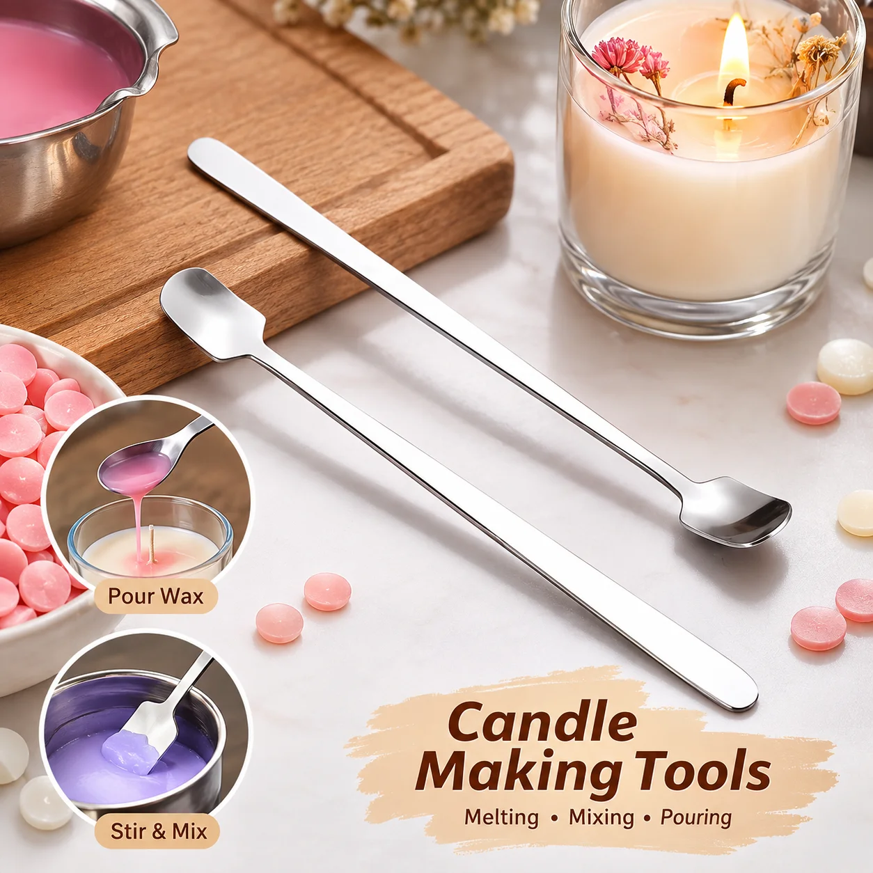 1/2PCS Stainless Steel Candle  - đánh giá và giá Candle Supplies Kit