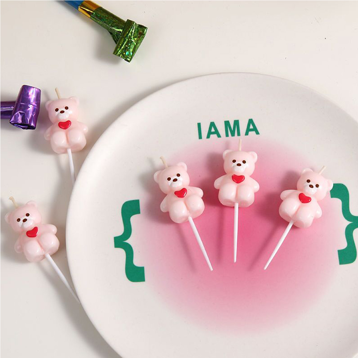 5pcs Cartoon Hug Bear Candle S - đánh giá và giá Candle Supplies Kit