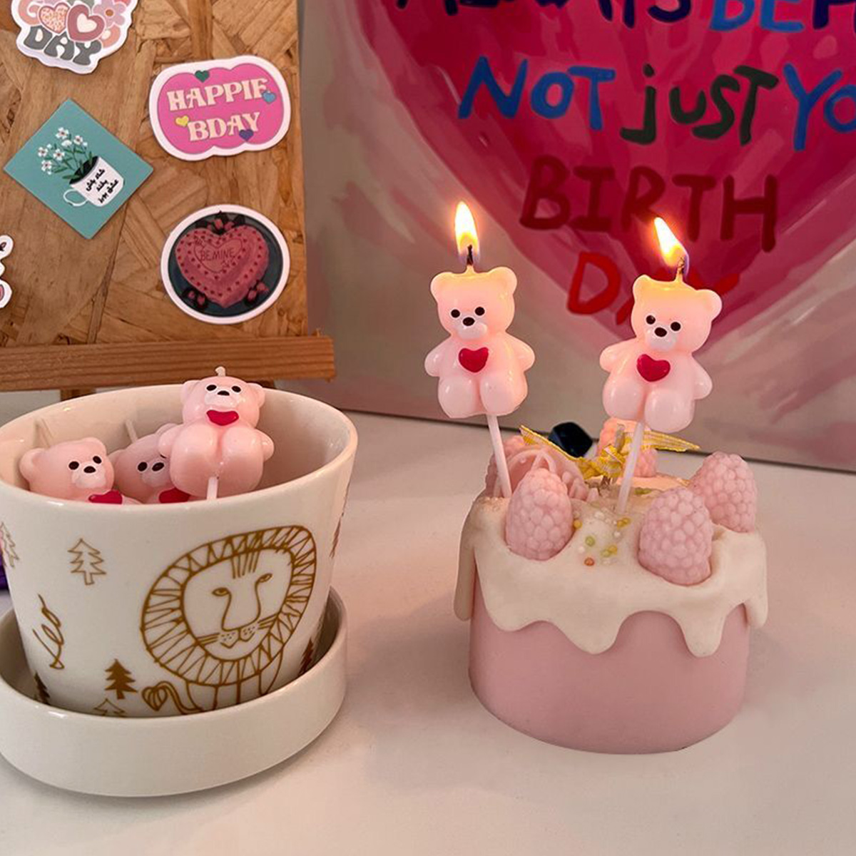 5pcs Cartoon Hug Bear Candle S - đánh giá và giá Candle Supplies Kit